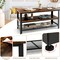 Industrial Entertainment Center with 3 Tier Metal Mesh Shelves